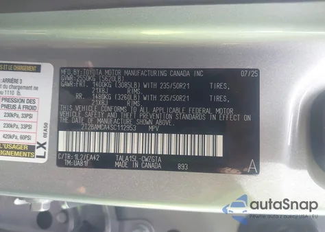 2025 Lexus Rx 350 Premium from USA, damaged, VIN 2T2BAMCA4SC112953